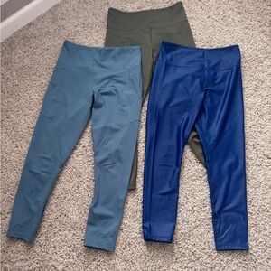 Womens Zyia Active Leggings Set - Blue, Green, and Olive